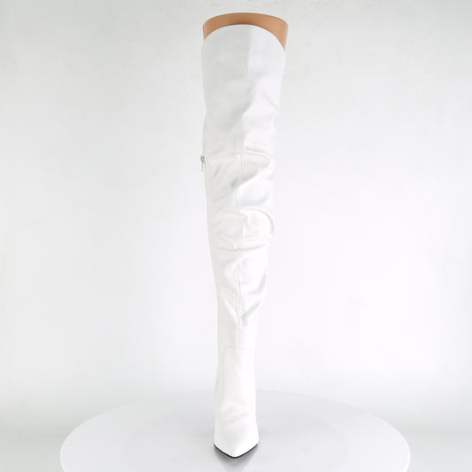 【PLEASER】CLASSIQUE-3011 シングルソールシューズ Wht Faux Leather【取寄】