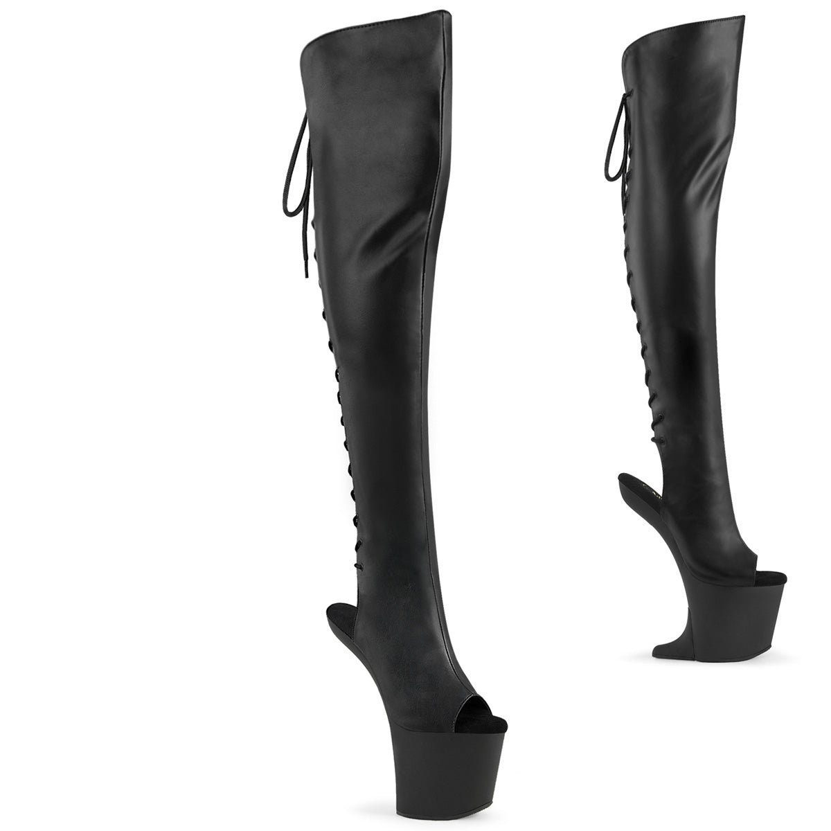 【PLEASER】CRAZE-3019 シューズ Blk Faux Leather/Blk Matte【取寄】