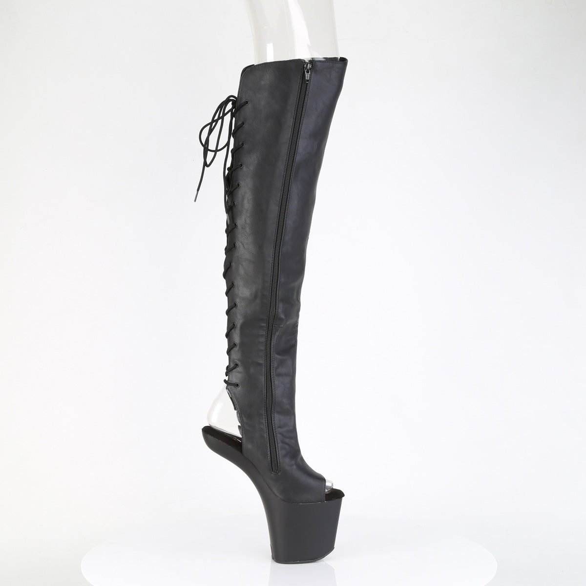 【PLEASER】CRAZE-3019 プラットフォームシューズ Blk Faux Leather/Blk Matte【取寄】