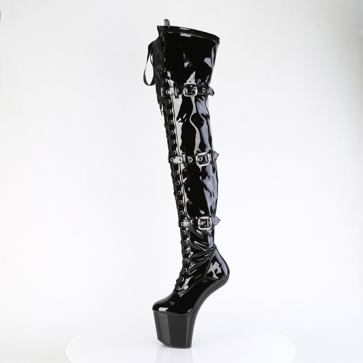 【PLEASER】CRAZE-3028 プラットフォームシューズ Blk Str. Pat/Blk【取寄】