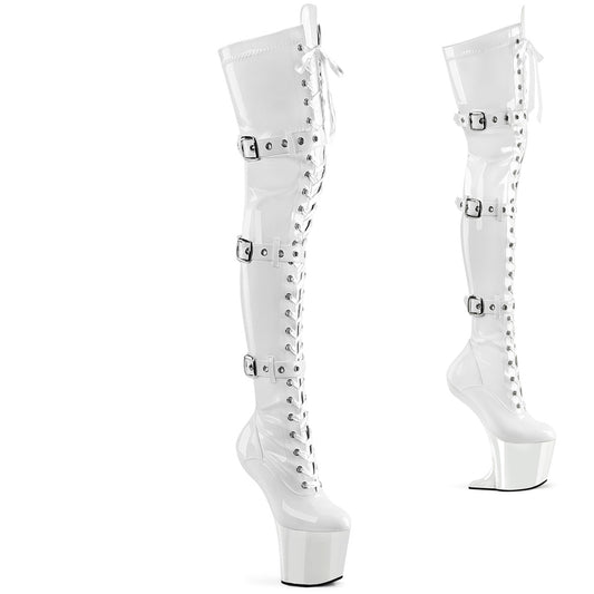 【PLEASER】CRAZE-3028 シューズ Wht Str. Pat/Wht【取寄】