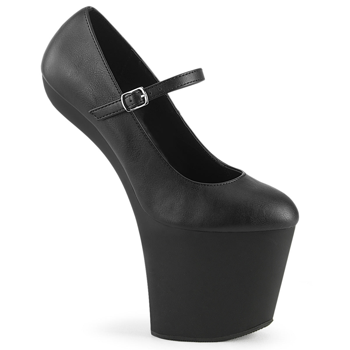 【PLEASER】CRAZE-880 プラットフォームシューズ Blk Faux Leather/Blk Matte【取寄】