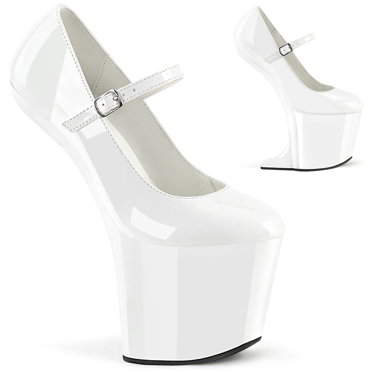 【PLEASER】CRAZE-880 プラットフォームシューズ Wht Pat/Wht【取寄】