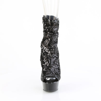 【PLEASER】DELIGHT-1008SQ シューズ Blk Sequins/Blk Matte【取寄】