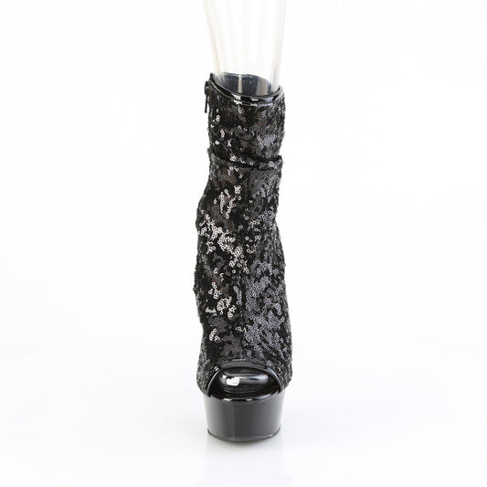 【PLEASER】DELIGHT-1008SQ シューズ Blk Sequins/Blk Matte【取寄】