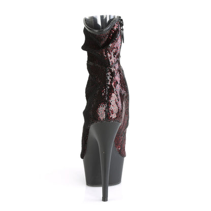 【PLEASER】DELIGHT-1008SQ シューズ Burgundy Sequins/Blk Matte【取寄】