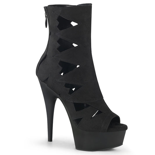 【PLEASER】DELIGHT-1014 シューズ Blk Faux Suede/Blk Matte【取寄】