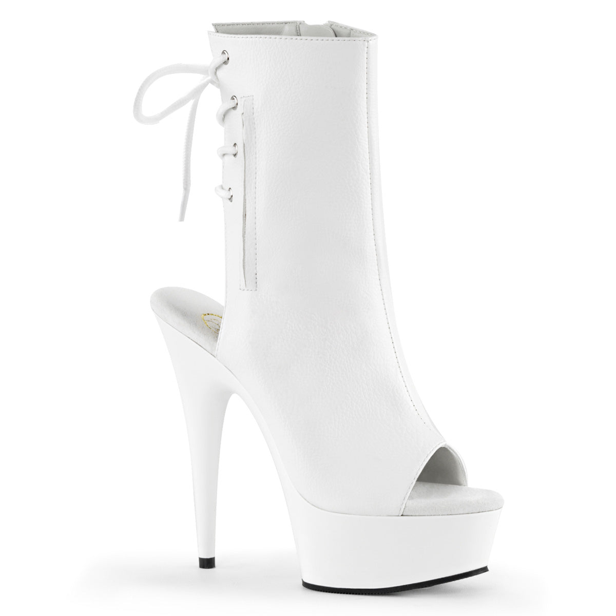 【PLEASER】DELIGHT-1018 プラットフォームシューズ Wht Faux Leather/Wht【取寄】