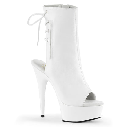 【PLEASER】DELIGHT-1018 プラットフォームシューズ Wht Faux Leather/Wht【取寄】