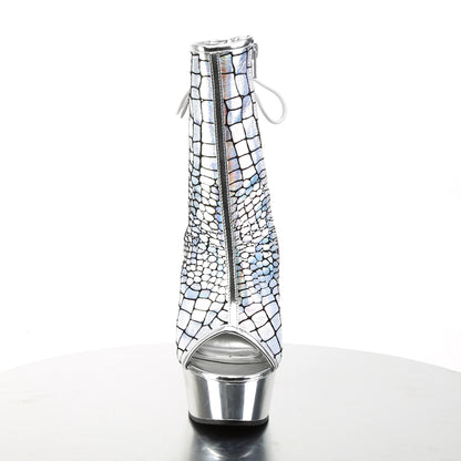 【PLEASER】DELIGHT-1018HG プラットフォームシューズ Slv Hologram Ostrich Pu/Slv Chrome【取寄】