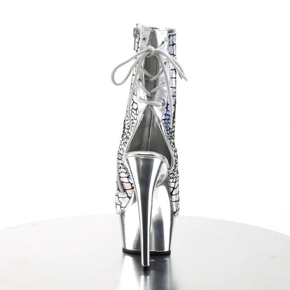 【PLEASER】DELIGHT-1018HG プラットフォームシューズ Slv Hologram Ostrich Pu/Slv Chrome【取寄】