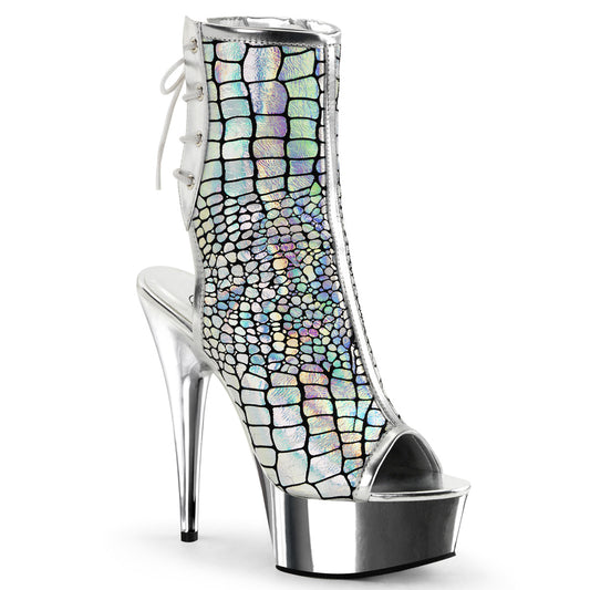 【PLEASER】DELIGHT-1018HG シューズ Slv Hologram Ostrich Pu/Slv Chrome【取寄】