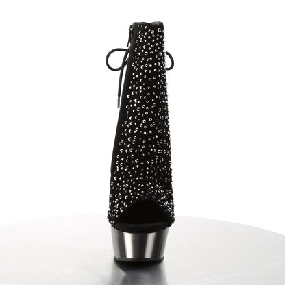 【PLEASER】DELIGHT-1018RS プラットフォームシューズ Blk Velvet-Pewter RS/ Pewter Chrome【取寄】