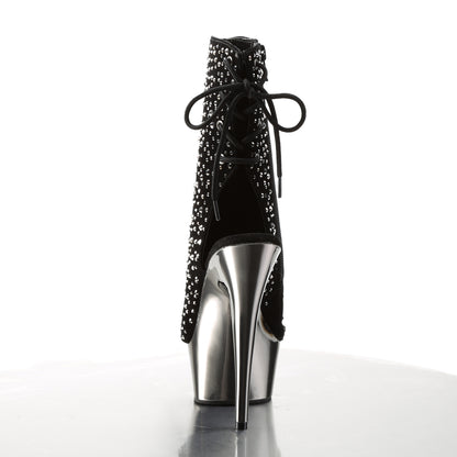 【PLEASER】DELIGHT-1018RS シューズ Blk Velvet-Pewter RS/ Pewter Chrome【取寄】