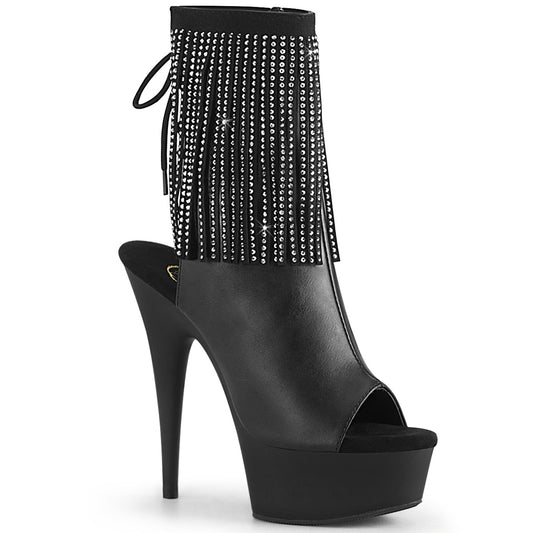 【PLEASER】DELIGHT-1018RSF プラットフォームシューズ Blk Faux Leather/Blk Matte【取寄】