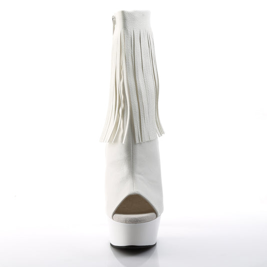 【PLEASER】DELIGHT-1019 プラットフォームシューズ Wht Faux Leather/Wht【取寄】