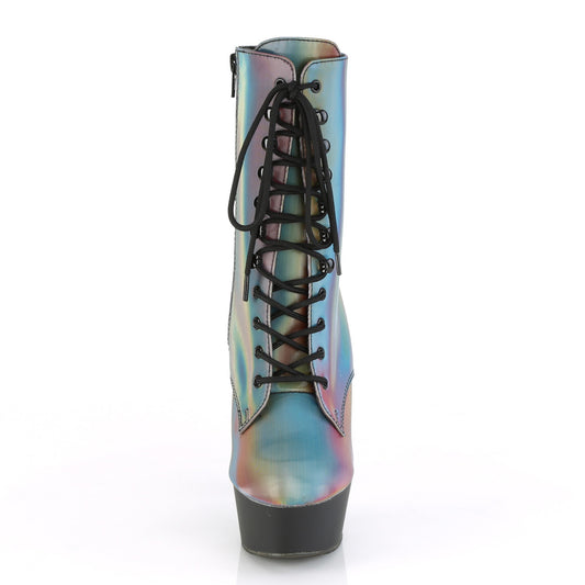 【PLEASER】DELIGHT-1020REFL プラットフォームシューズ Rainbow Reflective/Blk Matte【取寄】