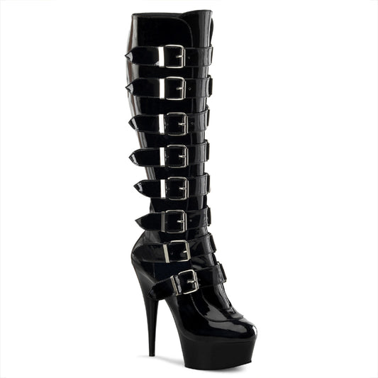 【PLEASER】DELIGHT-2049 プラットフォームシューズ Blk Pat/Blk【取寄】