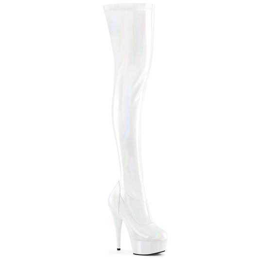 【PLEASER】DELIGHT-3000HWR プラットフォームシューズ Wht Hologram Pat/M【取寄】