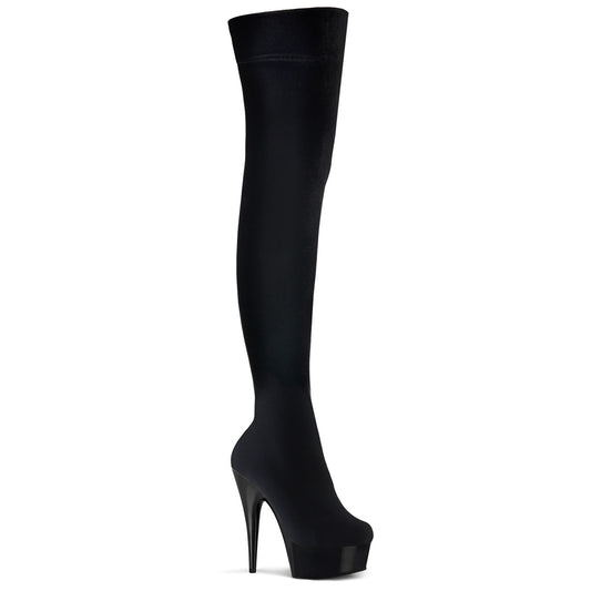 【PLEASER】DELIGHT-3002 プラットフォームシューズ Blk Str Velvet/Blk【取寄】