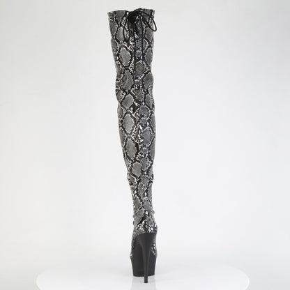 【PLEASER】DELIGHT-3008SP-BT シューズ Grey-Blk Snake Print/Blk Matte【取寄】