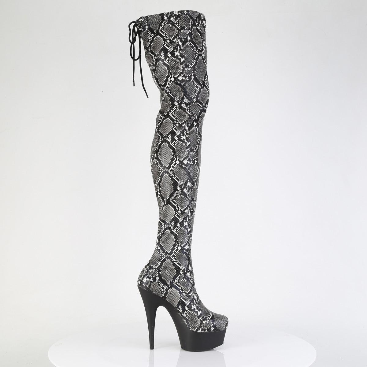 【PLEASER】DELIGHT-3008SP-BT プラットフォームシューズ Grey-Blk Snake Print/Blk Matte【取寄】