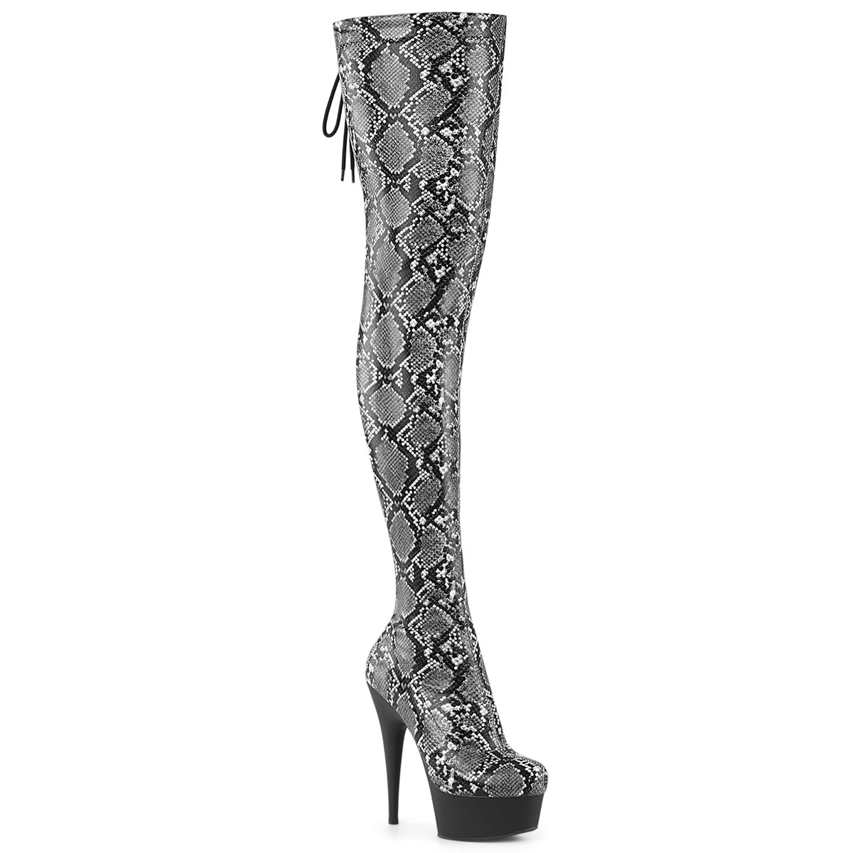 【PLEASER】DELIGHT-3008SP-BT シューズ Grey-Blk Snake Print/Blk Matte【取寄】