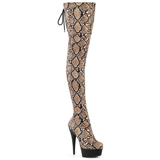 【PLEASER】DELIGHT-3008SP-BT シューズ Tan-Brown Snake Print/Blk Matte【取寄】