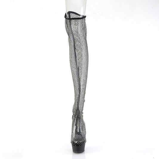 【PLEASER】DELIGHT-3009 プラットフォームシューズ Blk Faux Suede-RS Mesh/Blk Matte【取寄】