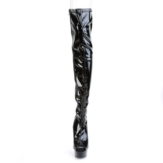 【PLEASER】DELIGHT-3011 シューズ Blk Str. Pat/Blk【取寄】