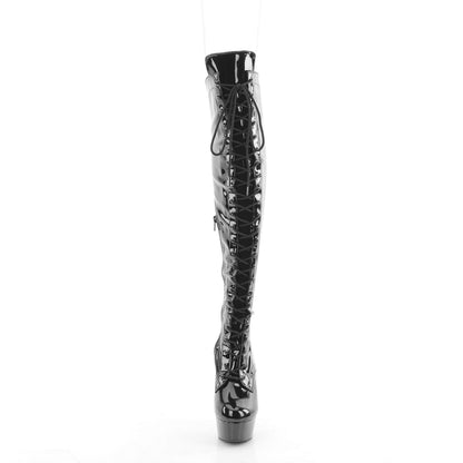 【PLEASER】DELIGHT-3014 シューズ Blk Str. Pat/Blk【取寄】