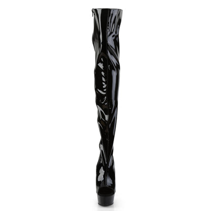 【PLEASER】DELIGHT-3017 プラットフォームシューズ Blk Str Pat/Blk【取寄】