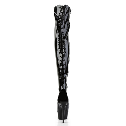【PLEASER】DELIGHT-3017 シューズ Blk Str Pat/Blk【取寄】
