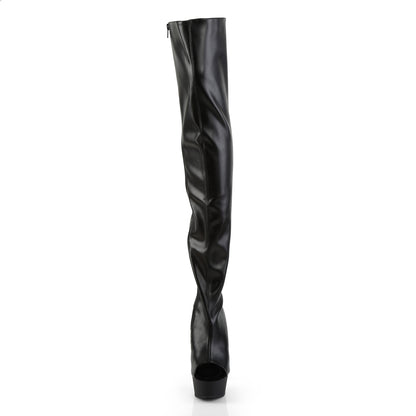 【PLEASER】DELIGHT-3017 シューズ Blk Str Faux Leather/Blk【取寄】