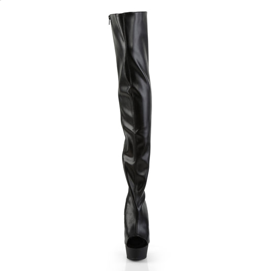 【PLEASER】DELIGHT-3017 シューズ Blk Str Faux Leather/Blk【取寄】