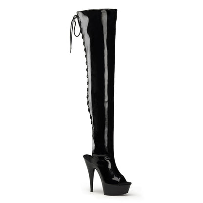 【PLEASER】DELIGHT-3017 シューズ Blk Str Pat/Blk【取寄】