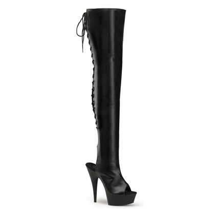 【PLEASER】DELIGHT-3017 プラットフォームシューズ Blk Str Faux Leather/Blk【取寄】