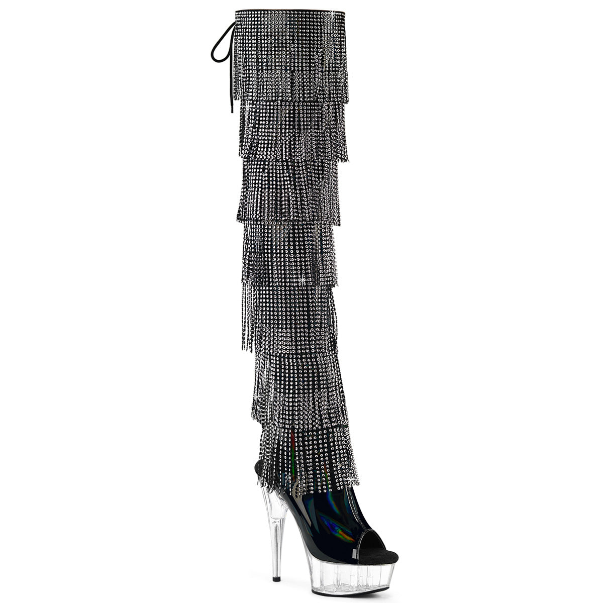 【PLEASER】DELIGHT-3017HG-RSF プラットフォームシューズ Blk Holo Pat/Clr【取寄】