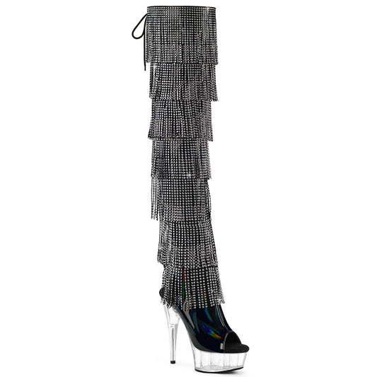 【PLEASER】DELIGHT-3017HG-RSF プラットフォームシューズ Blk Holo Pat/Clr【取寄】
