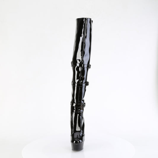 【PLEASER】DELIGHT-3018 シューズ Blk Str. Pat/Blk【取寄】