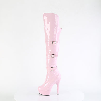 【PLEASER】DELIGHT-3018 プラットフォームシューズ B. Pink Str. Pat/B. Pink【取寄】