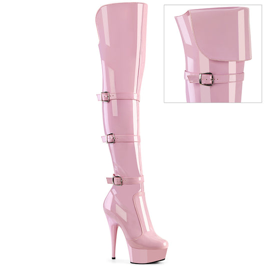 【PLEASER】DELIGHT-3018 プラットフォームシューズ B. Pink Str. Pat/B. Pink【取寄】