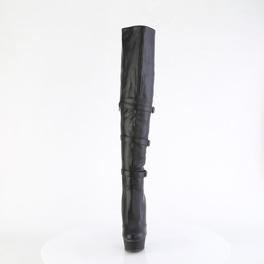 【PLEASER】DELIGHT-3018 シューズ Blk Str. Faux Leather/Blk Matte【取寄】
