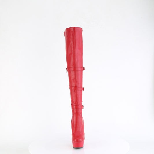 【PLEASER】DELIGHT-3018 プラットフォームシューズ Red Str. Faux Leather/Red Matte【取寄】