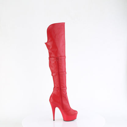 【PLEASER】DELIGHT-3018 シューズ Red Str. Faux Leather/Red Matte【取寄】