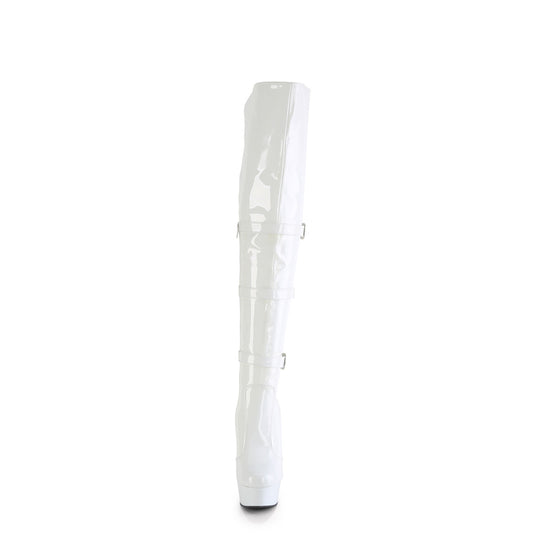 【PLEASER】DELIGHT-3018 シューズ Wht Str. Pat/Wht【取寄】