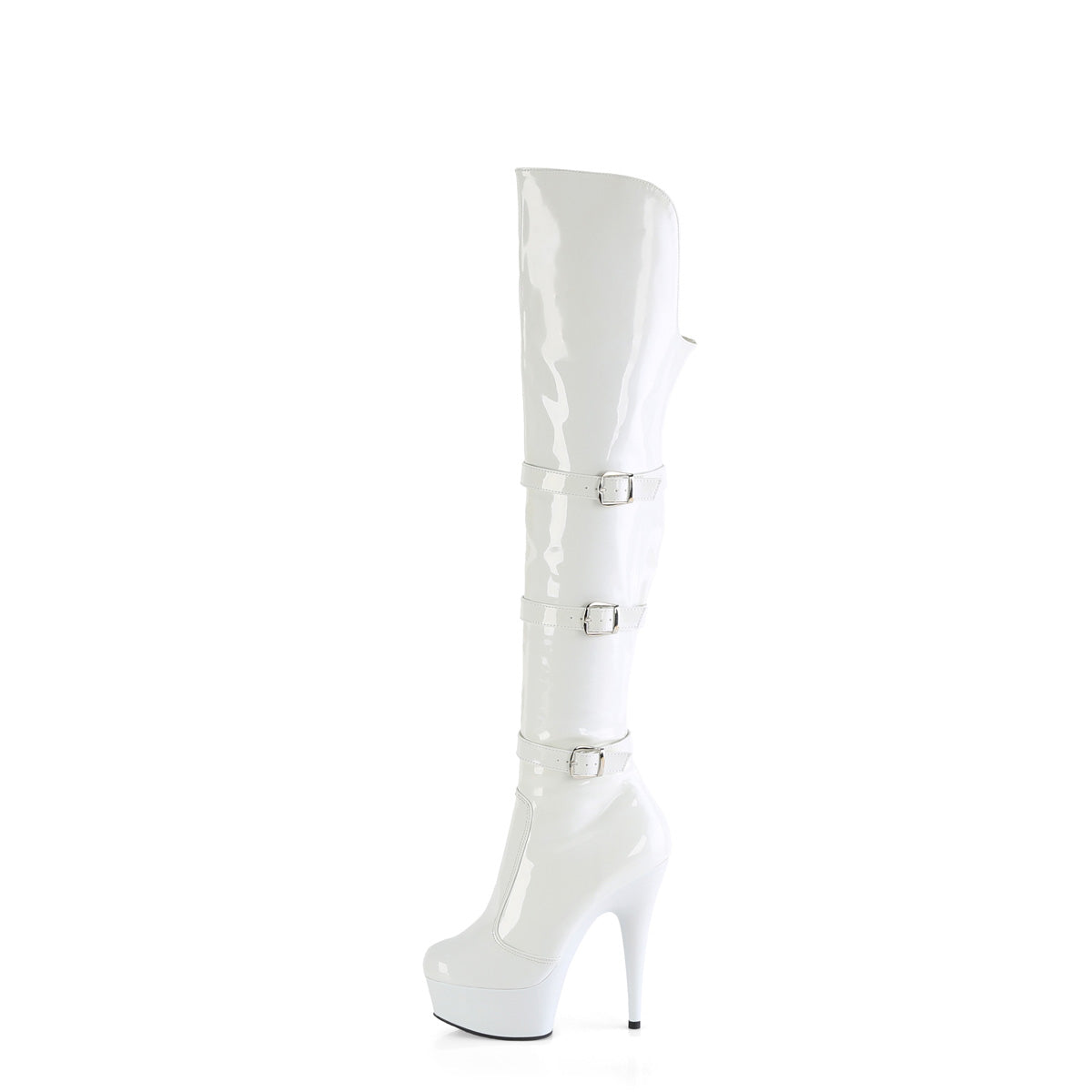 【PLEASER】DELIGHT-3018 プラットフォームシューズ Wht Str. Pat/Wht【取寄】