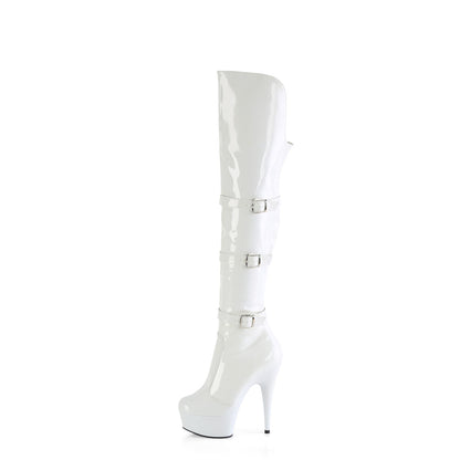 【PLEASER】DELIGHT-3018 プラットフォームシューズ Wht Str. Pat/Wht【取寄】