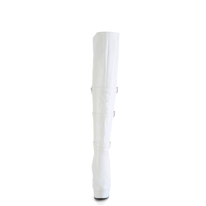 【PLEASER】DELIGHT-3018 シューズ Wht Str. Faux Leather/Wht Matte【取寄】
