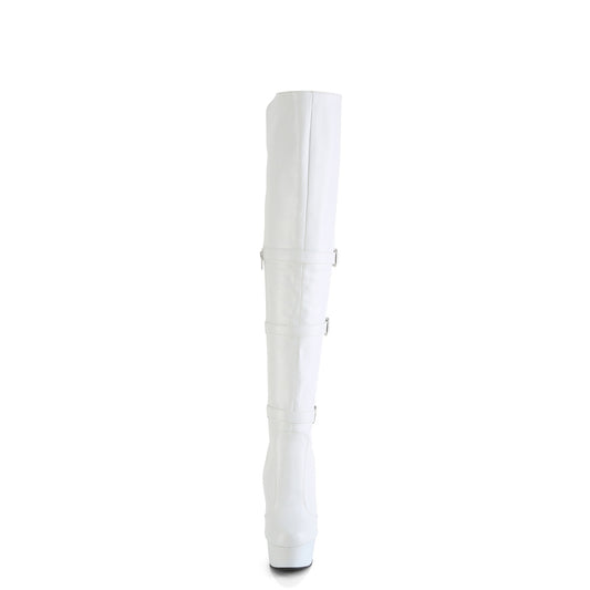 【PLEASER】DELIGHT-3018 シューズ Wht Str. Faux Leather/Wht Matte【取寄】